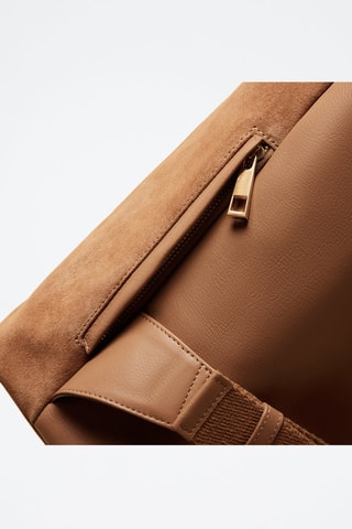 Mochila de piel Lola  - Beige y marrón