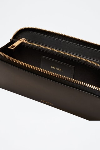 Cartera de piel Maya  - Negro