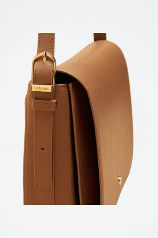 Bandolera de piel Adèle  - Marrón