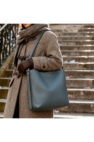 Bolso saco de piel Diane  - Azul