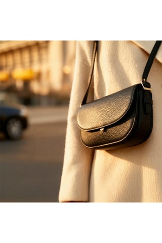 Bandolera de piel Béa  - Negro