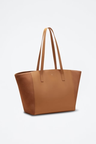 Bolso shopper de piel Lison  - Marrón