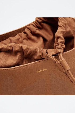 Bolso saco de piel Diane  - Marrón