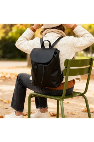 Mochila de piel Lola  - Negro
