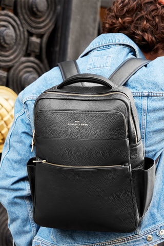 Mochila de piel Henry - Negro