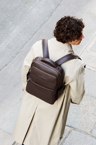Mochila de piel Henry - Marrón