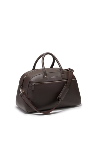 Bolso bowling de piel William - Marrón