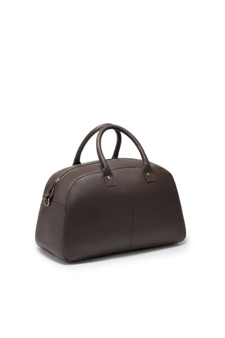 Bolso bowling de piel William - Marrón