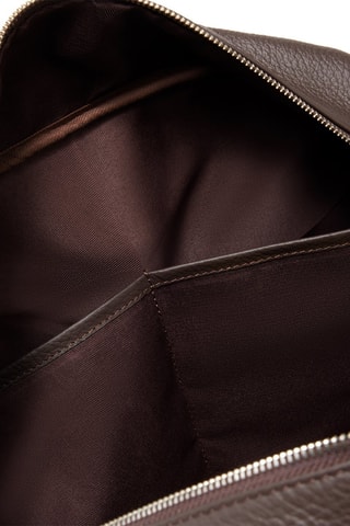 Bolso bowling de piel William - Marrón