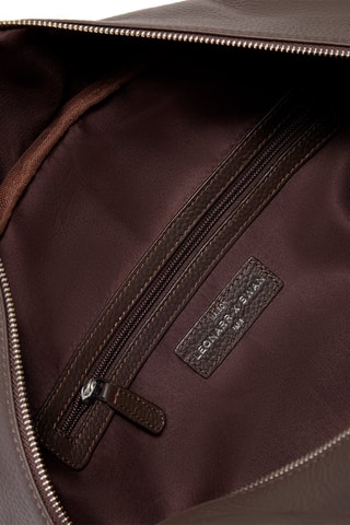 Bolso bowling de piel William - Marrón