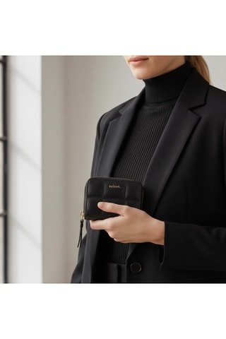 Cartera de piel ovina Coco - Negro