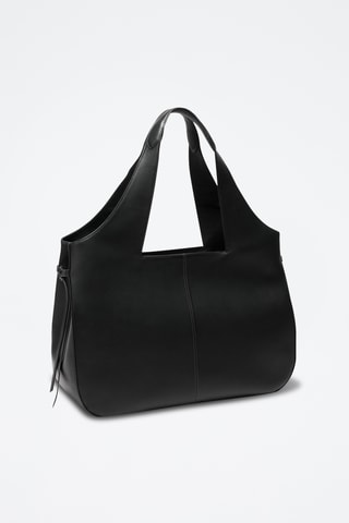 Bolso shopper de piel bovina Soazig - Negro