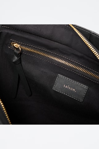 Bolso shopper de piel bovina Soazig - Negro