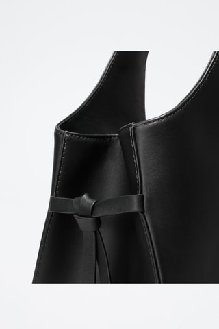 Bolso shopper de piel bovina Soazig - Negro