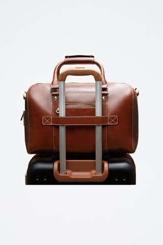 Bolsa de viaje de piel bovina Némo - 40 cm - Camel