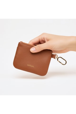 Monedero de piel Miki - Camel