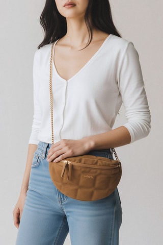 Bandolera de piel Mado - Camel