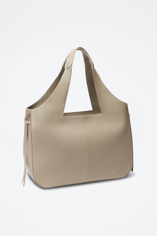 Bolso shopper de piel bovina Soazig - Beige