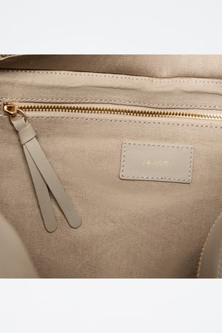 Bolso shopper de piel bovina Soazig - Beige
