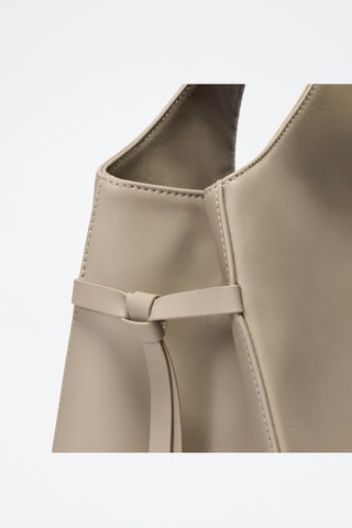 Bolso shopper de piel bovina Soazig - Beige