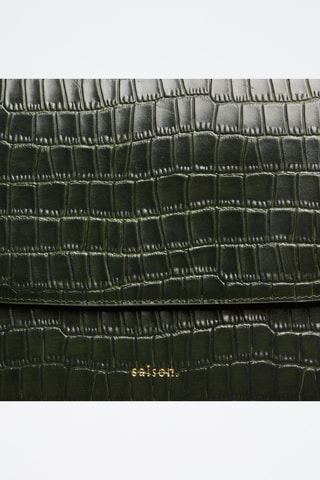 Bandolera de piel Albane - Verde oscuro