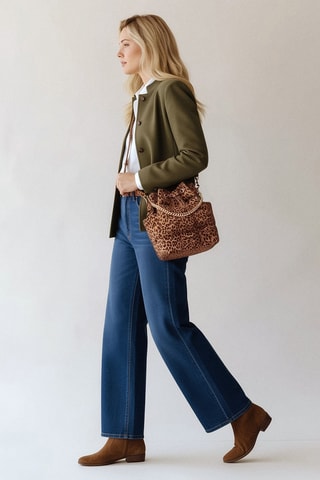 Bolso saco de piel Ninon - Marrón