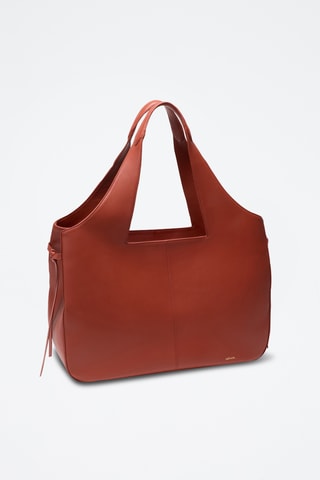 Bolso shopper de piel bovina Soazig - Naranja