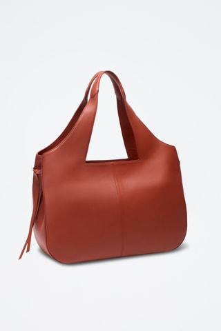 Bolso shopper de piel bovina Soazig - Naranja