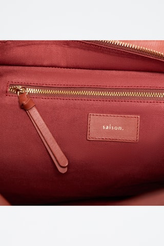 Bolso shopper de piel bovina Soazig - Naranja