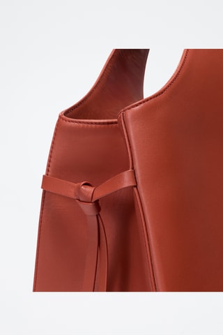 Bolso shopper de piel bovina Soazig - Naranja