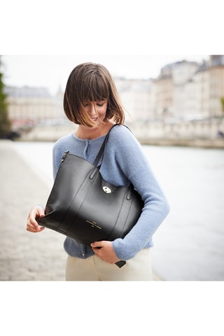 Bolso shopper de piel Tina - Negro