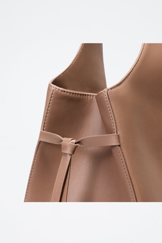 Bolso shopper de piel Soazig - Topo