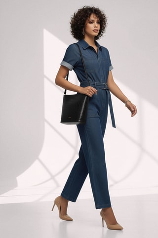 Sac seau en cuir Luz - Noir