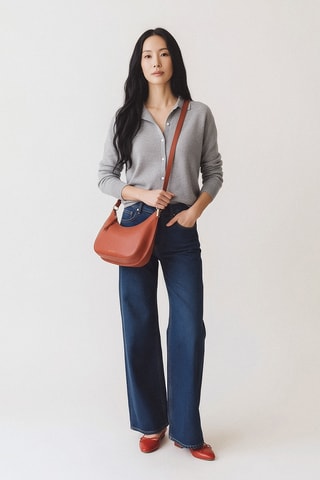 Bolso de piel bovina Ingrid - Naranja