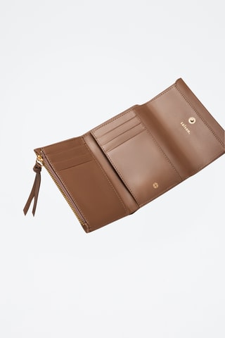 Cartera de piel Emilie - Topo