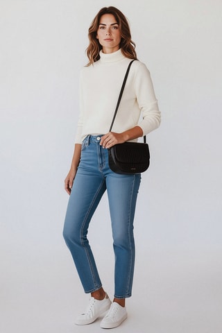 Sac bandoulière en cuir Albane - Noir