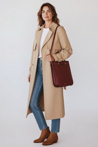 Bolso de piel bovina Julia - Burdeos