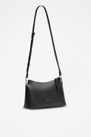Sac bandoulière en cuir de veau Denise - Noir