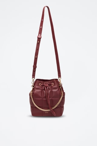 Bolso saco de piel ovina Ninon - Burdeos