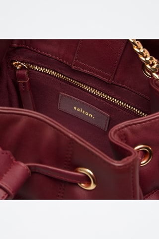 Bolso saco de piel ovina Ninon - Burdeos