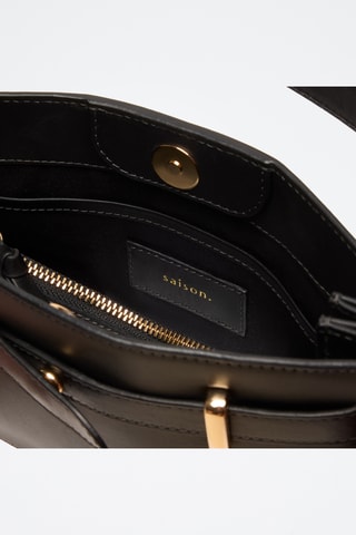 Bolso de piel bovina Inès - Negro