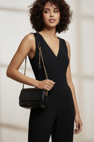 Sac bandoulière en cuir Alice - Noir