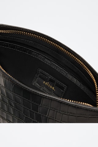 Sac bandoulière en cuir Emma - Noir