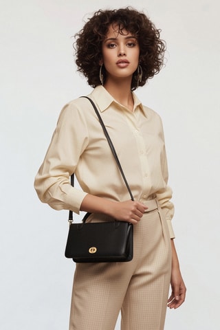 Bolso de piel Sibel - Negro