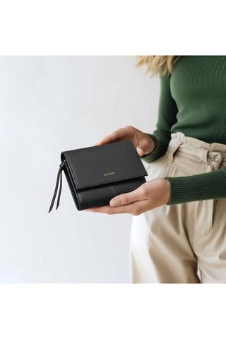 Cartera de piel Emilie - Negro