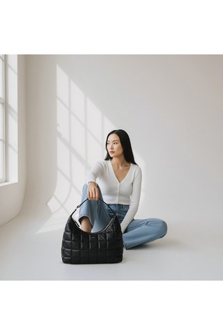Bolso de piel ovina Zazie - Negro