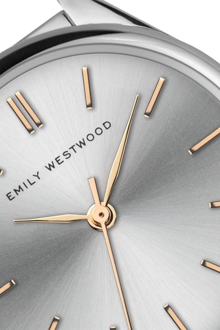 Reloj de cuarzo de acero inoxidable - Plateado y rosa dorado - Emily Westwood