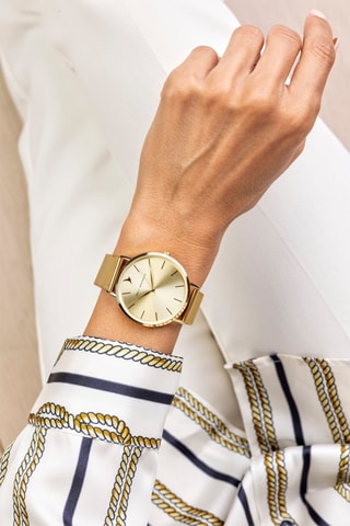 Stalen Quartz Horloge Goudkleurig - Emily Westwood - XXX Maskeren