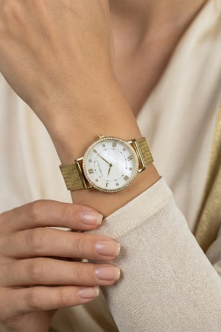 Reloj de cuarzo de metal - Dorado y blanco