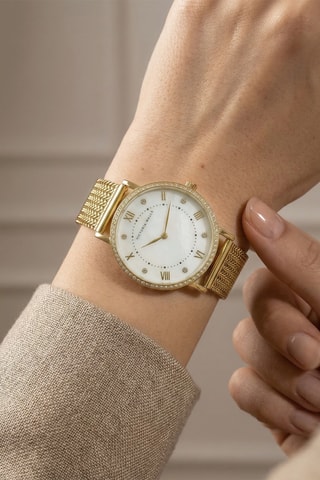 Reloj de cuarzo de metal - Dorado y blanco